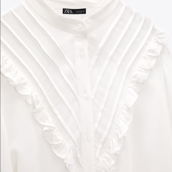 Zara ruffled pintuck shirt - Picture 4 of 9